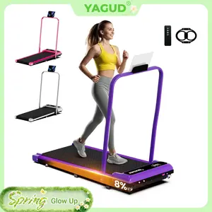 YAGUD Adjustable Incline Folding Treadmill, Quiet Motor, Dual Shock-Absorption System, 265lbs Weight Capacity – Easy to Move with Wheels & Remote Control, Includes Free Resistance Bands