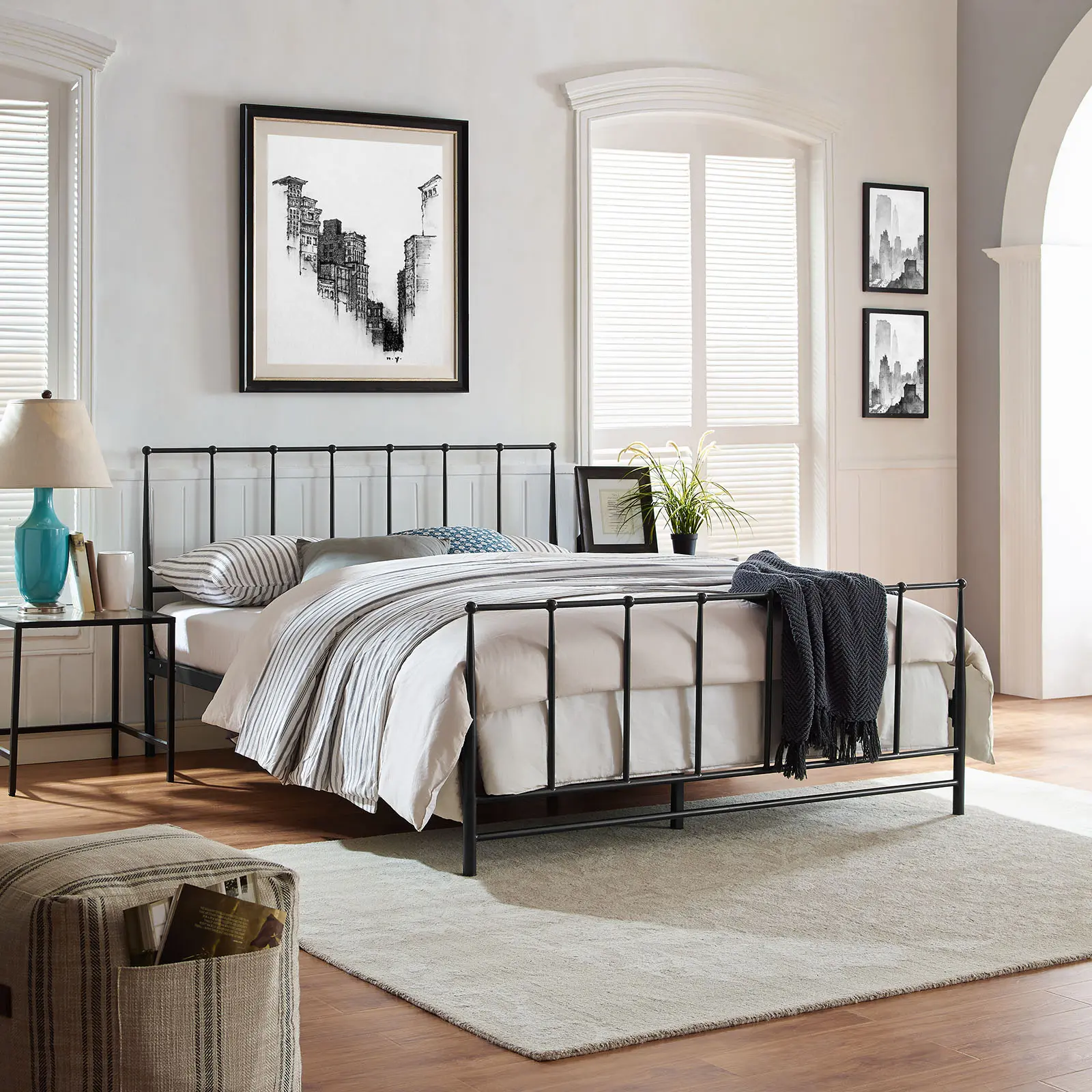 Modway Estate Queen Bed in Brown