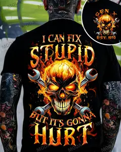 Chaosmoda Generation X I Can Fix Stupid But It's Gonna Hurt Custom Year Skull T-shirt