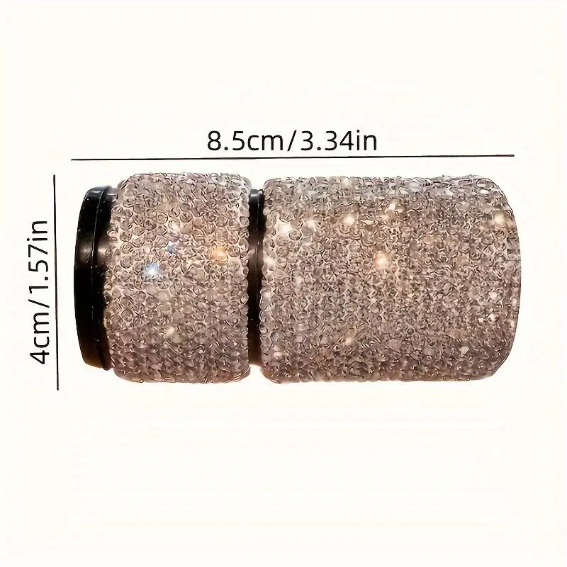 1pc Artificial Inlaid Portable Makeup Aesthetic Light Luxury Retractable-Up with Lid Soft Hair Fluffy Blush Loose Powder Short Handle
