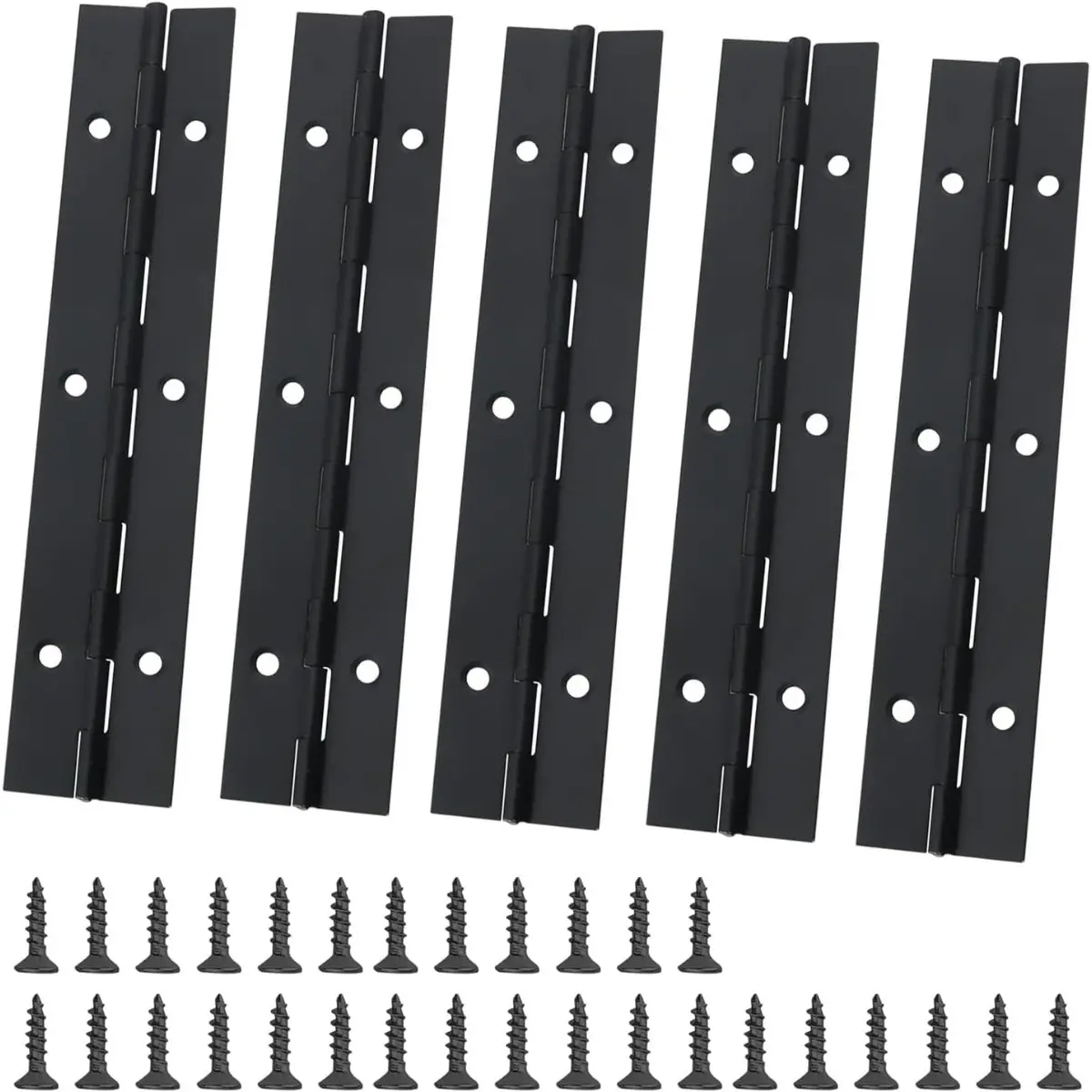 Inch Long Stainless Steel Continuous and Piano Hinges, 5 PCS for Cabinet Door. Heavy Duty Nickel Continuous Hinges for Piano, Boat. Folding Cabinet Door Butt Hinges with Screw
