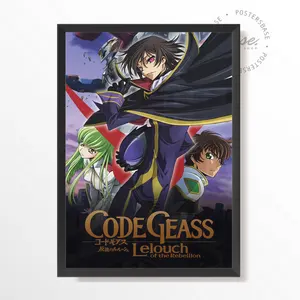 (Poster) Code Geass Lelouch of the Rebellion Poster Anime Vintage Wall Art, Gift for Maang Fans