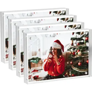 Living Room Holiday Decor, Christmas Photo Frame Compatible, High Transparency Acrylic Magnetic Picture Frame, No Ca Prop 65 Warning