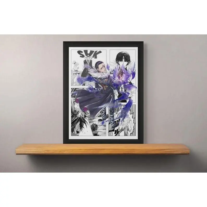 Hunter X Hunter Chrollo Graphic Paper Poster - Multi-Size Wall Decor with Polka Dot-Houndstooth-Plaid-Marble Designs, Wall-Mount Ready for Kid Room & Wardrobe, Home Decor Supplies