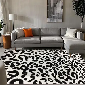 Leopard Print Floor Mat, Non-slip Soft Floor Carpet, Decorative Area Rug for Home Living Room Bedroom, Home Decor