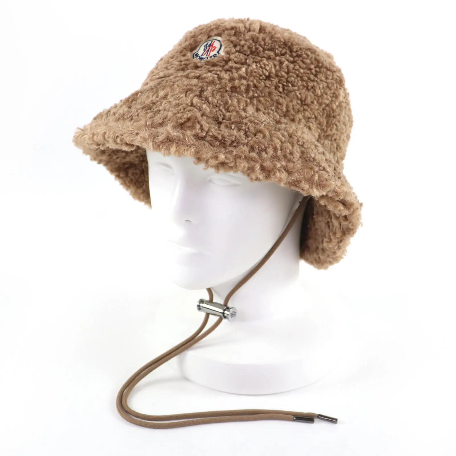 Pre-owned MONCLER Polyester Small Leather Goods BERRETTO Logo Patch Boa Bucket Hat