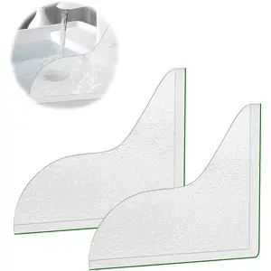2 Pack Shower Corner Water Guard, Shower Splash Guard Acrylic Self-Adhesive for Bathtub Tub Edges, 8.26×7.28 In Waterproof Curtain Barrier, Bathroom Accessories Water Blocker for Corner Control