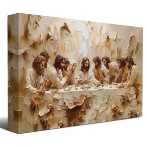 Jesus Last Supper Canvas Wall Art Christian Bible Story Wall Decor Picture Jesus And Twelve Apostles Poster Print Painting for Living Room Bedroom Church Artwork Home Decoration
