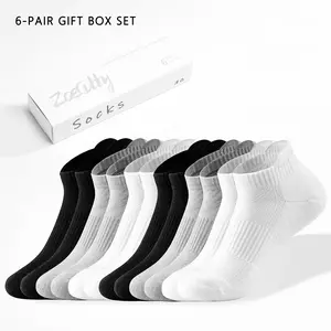 6-Pack Cushioned No-Show Athletic Socks for Men Women, Arch Support, Breathable Cotton Mesh, Non-Slip Heel, Moisture-Wicking Socks for Running Gym Workouts Daily Wear grip socks soccer Sports Socks