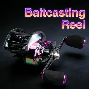 Colorful Baitcasting Reel 7.2:1 High Speed Gear Ratio 17.64LB Max Drag Magnetic Brake Left Right Handle Aluminum Alloy Nylon Body Freshwater Saltwater Fishing Reel