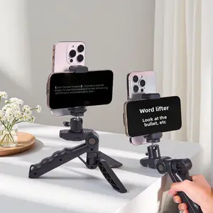 Phone Teleprompter Prompter Clip for Phone Live Broadcast Desktop Handheld Stand Video Subtitle Speech Read Tripod Accessories Smartphone Camera Accessories