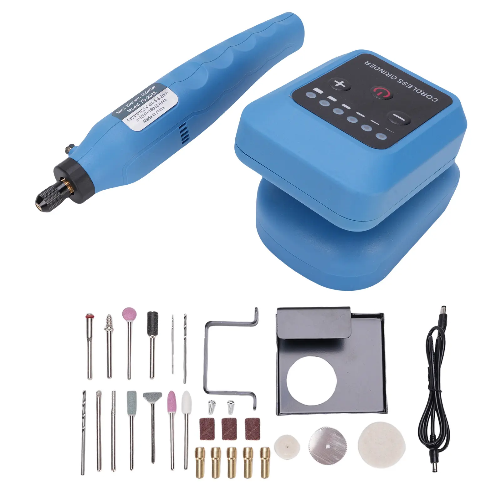 Cordless Portable Electric Die Grinder Tool Kit - 1 Set, 6-Speed (6000-18000RPM) Rechargeable Power Tool with Handle, Efficient Battery System, Compatible for Home, Metal, Wood Carving, ABS, Car Parts Tasks