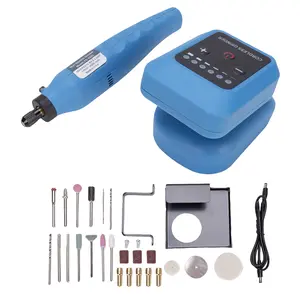 Electric Die Grinder 6 Speeds Adjustable 6000 to 18000RPM Rechargeable Cordless Power Die Grinder Set for Grinding Carving Polishing High-Speed Turbo Blower