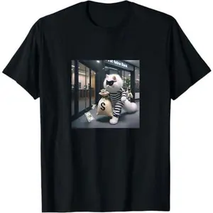 Funny Cat Bank Robber - Cat T-Shirt