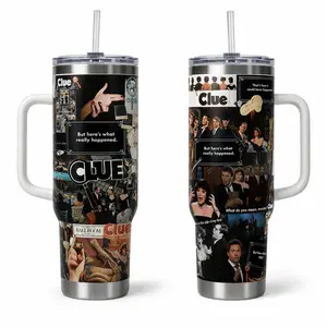 Clue Movie Tumbler, Fun Gift for Game Lovers, Coffee Tumbler for Game Night, Clue Collector's Item, Unique Ceramic Drinkware