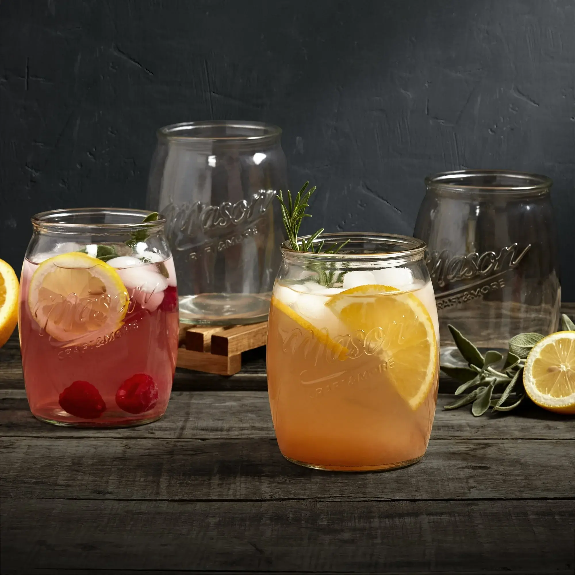 24 oz Glass Drinking Jar (Set of 4)