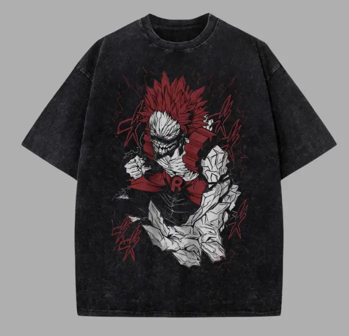 Retro Eijiro Kirishima Shirt, MHA Shirt, Anime Shirt, Vintage Eijiro Kirishima Red Riot My Hero Academia Shirt, Unbreakable Hardening Quirk Aesthetic Anime Tee, Eijiro Kirishima Apparel, Anime Lover Gift For Womenswear Menswear