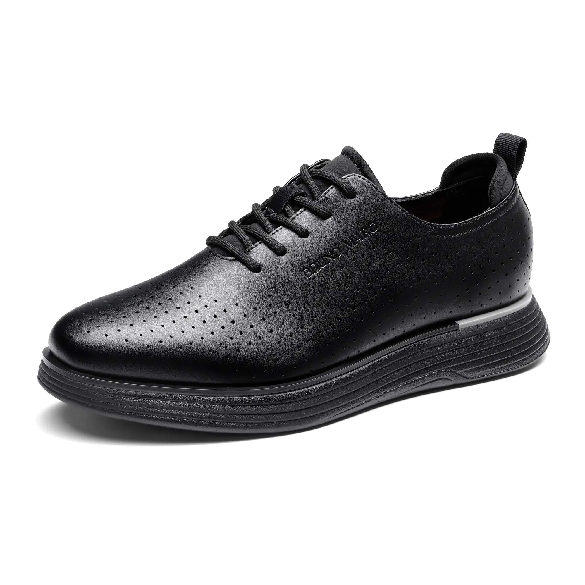 BRUNO MARC Men's Business Casual Oxford Sneakers, Breathable Knitted Mesh Walking Shoes with Shock-Absorbing Arch Support, Business Casual Shoes, Formal Events, Knit Mesh, Men's Oxfords, Footwear, Laces, Rubber, Slip Resistant, Sleek Men's Oxfords