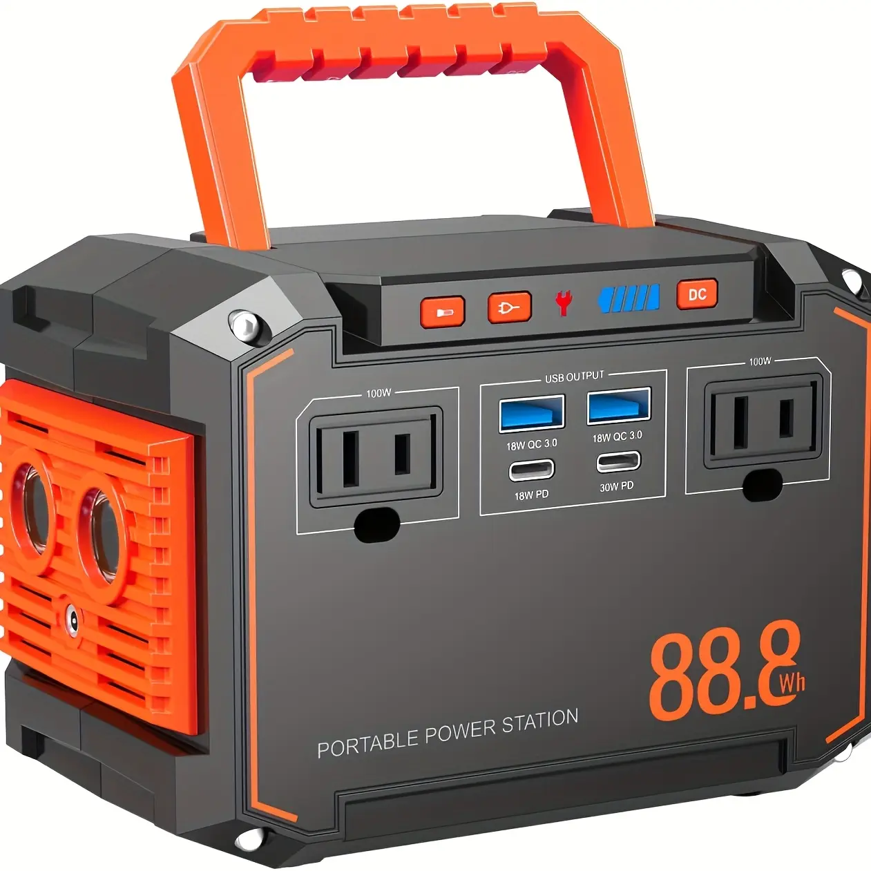 88.8Wh Portable Power Station with 2 AC Outlets