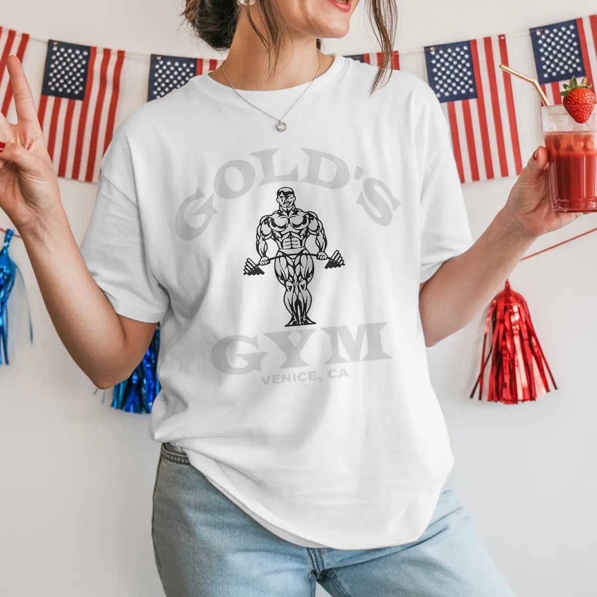 Gold's Gym Venice Beach Vintage Graphic Tee, Classic Design for