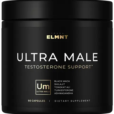 ULTRA MALE | 96,045mg Premium Test Support for Men with 10% Tongkat Ali Extract, 40:1 Black Maca, 25% Ashwagandha, 100:1 Shilajit, Irish Sea Moss - Ultra Concentrated Natural Test Booster Workout Health Fitness Supplement