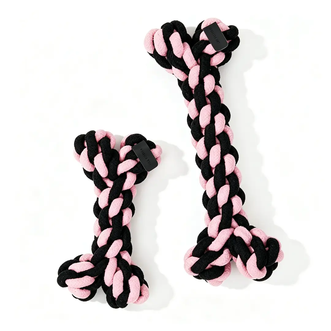 Luuksup Bone Shape Cotton Rope Dog Chew Toy, 2 Sizes (S-M), Tightly Braided Durable, Teeth Grinding & Plaque Clean, Interactive Tug Toy for Small-Medium Dogs, Relieves Boredom & Reduces Destructive Chewing