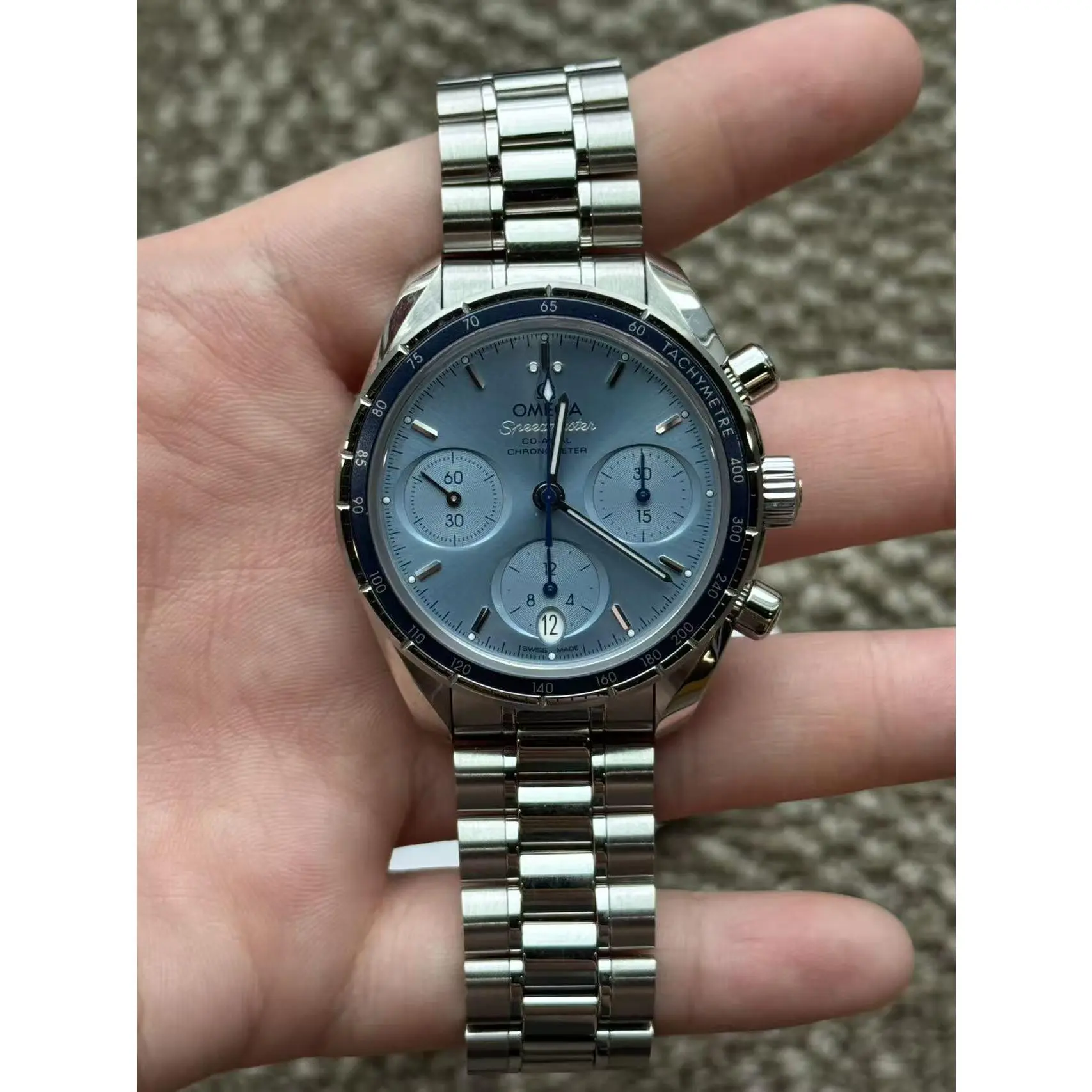 Omega Speedmaster "Racing Chronograph" Rare Ice-Blue Dial, Cal. 3330 Co-Axial Movement, 38mm Case, Automatic Mechanical, Stainless Steel   88484096  18CM
