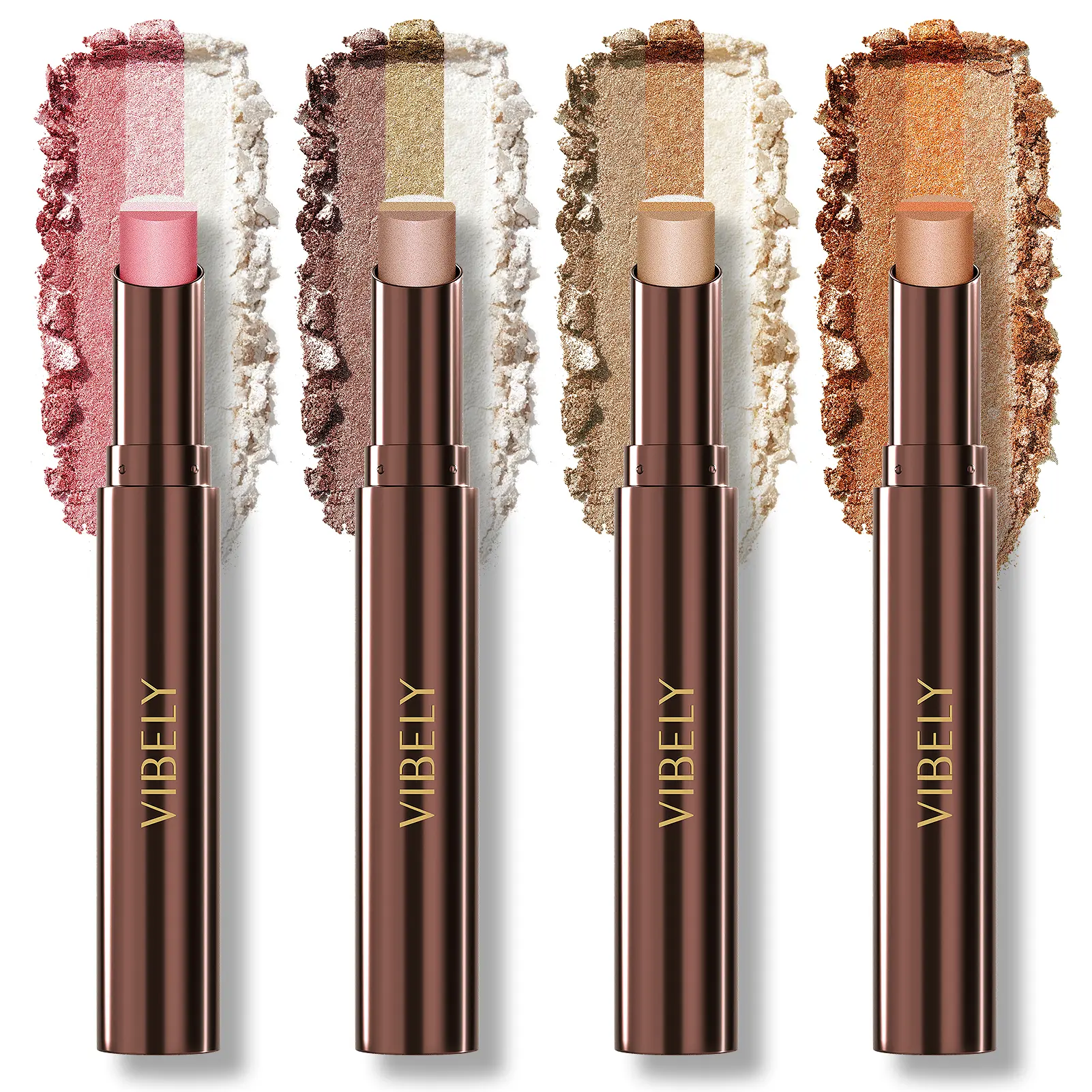 Dual Color Eyeshadow Stick with Glitter Gradient, Hypoallergenic Waterproof & Long-Lasting 3-in-1 Eye Makeup Pencil