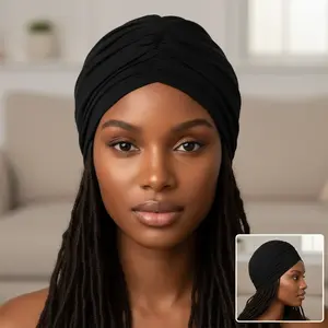 African Head Wrap Tube Turban Dreadlocks Loose Natural Short Very Long Easy On Solid Color Summer Perfect for Locs No Lint Hairwraps Tassel Decor Scarf