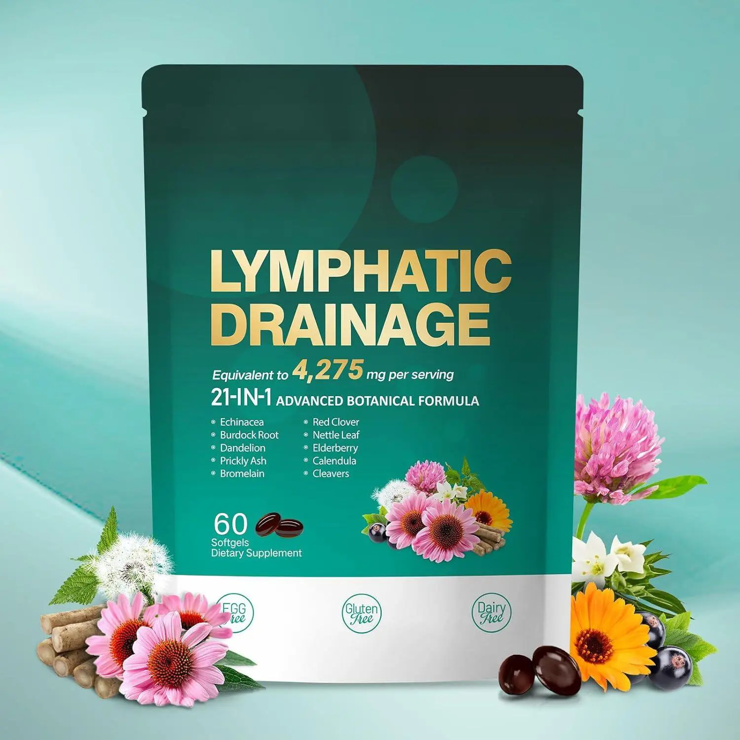 Lymphatic Drainage Supplement 4275mg Herbal Lymph Support Lymphatic Drainage Supplement 4275mg Herbal Lymph Support
