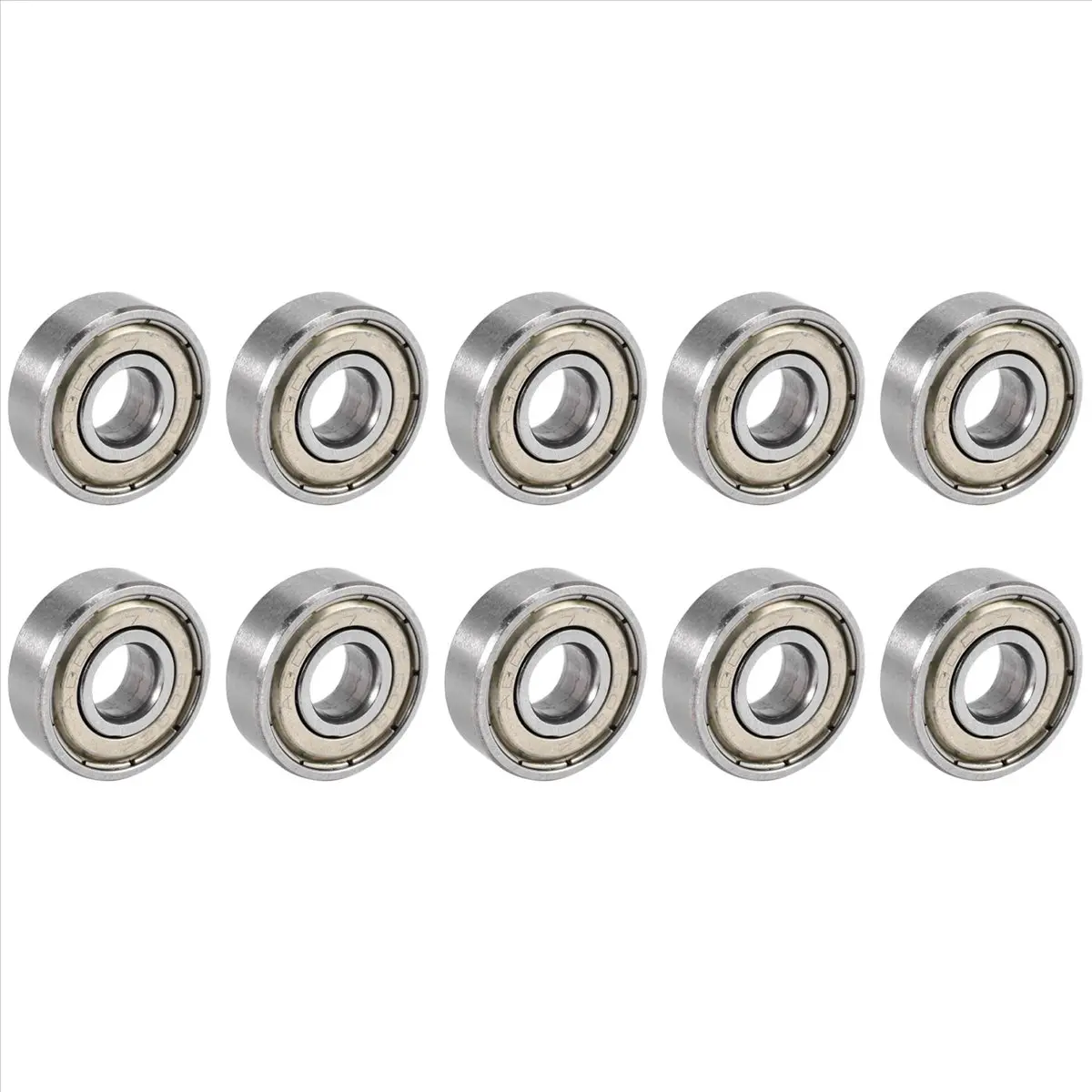 10 Pcs Metal Miniature Deep Groove Ball Bearings, 608 ZZ Model, 8x22x7mm Bearing Steel for Automotive & Motorcycle Wheel Replacement Parts