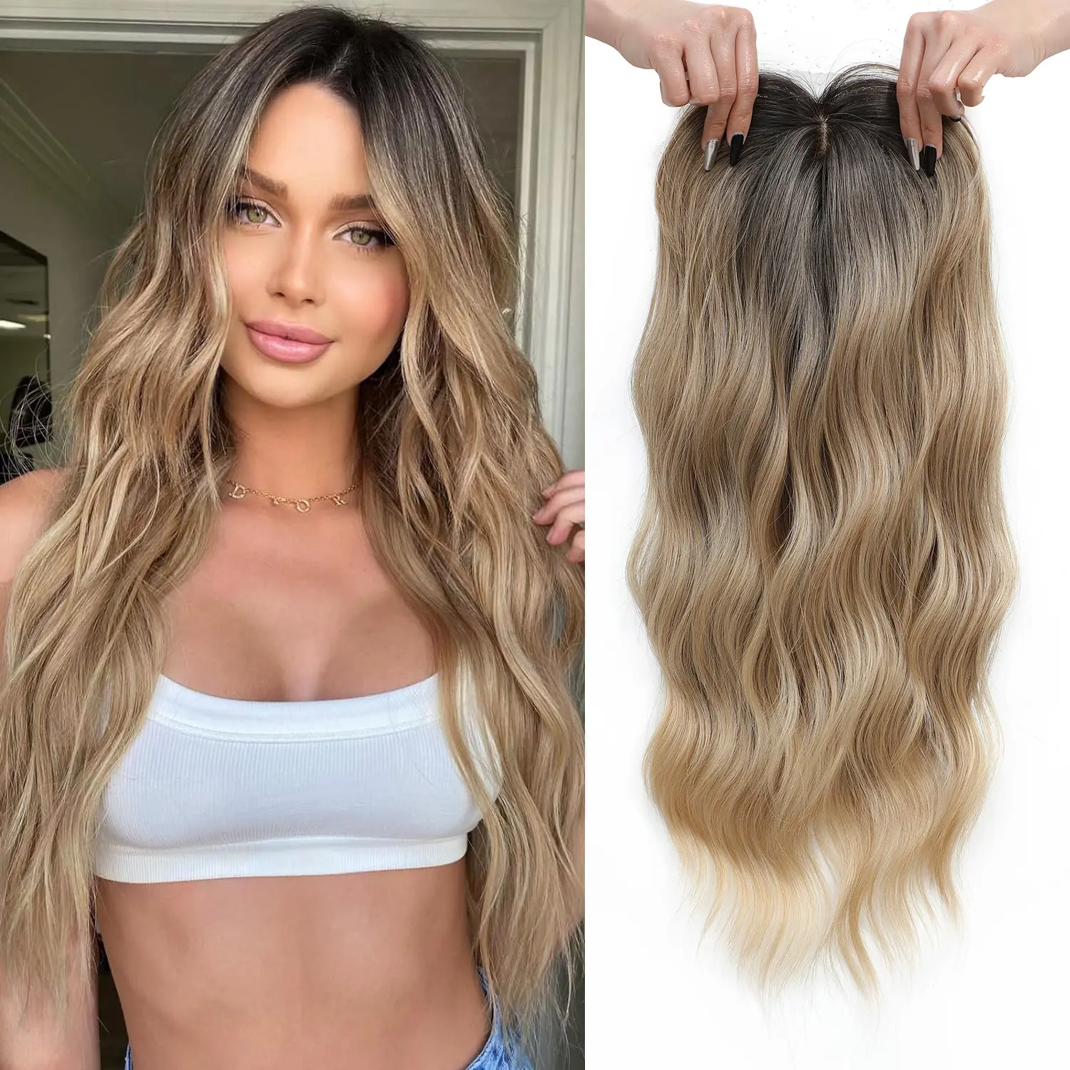 Brown blonde black root