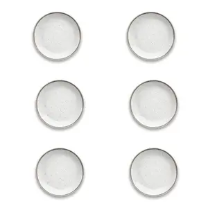 Retreat Pottery White Bamboo Melamine Salad Plates, Set of 6