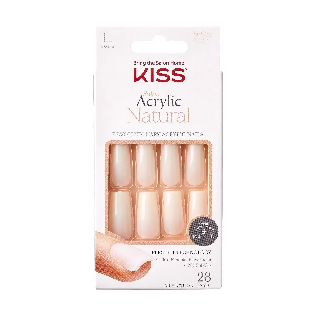 KISS - SALON ACRYLIC NATURAL NAILS - BARESKINNED