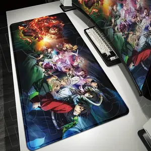 [Sale off up to 65%][Free Ship] Large Stitch Edge Gaming Keyboard Mouse Pad XXL Anime Demon Slayer Nezuko Rubber Non-slip Table Mats Computer Office Accessories