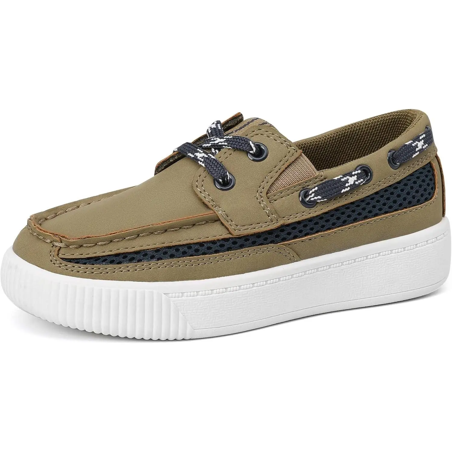 SHOESLOCKER Boys' 12 Little Kid Fashion Wedge Flat Shoes - Synthetic Suede Light Slip-On Loafers, Breathable Round-Toe Student Footwear, All-Season for Back to School & Everyday Walking