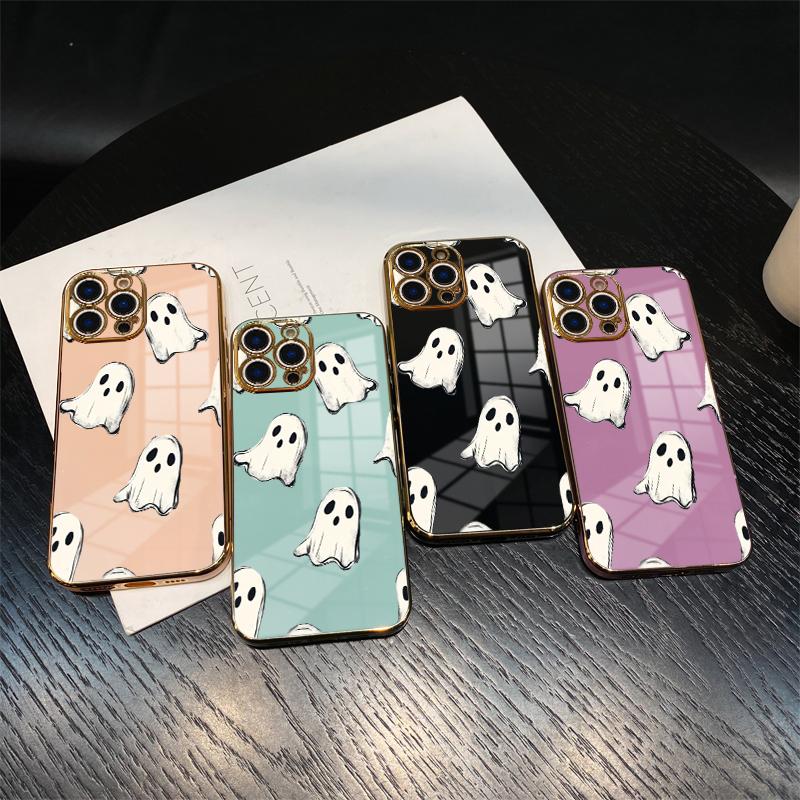 Ghostly Pattern Phone Case for iPhone 16 15 14 Pro Max 13 12 11 XR XS Plus Electroplated Four-corner Shockproof Non Slip Military-Grade Protection Silicone Cover Ghostly Pattern Phone Case for iPhone 16 15 14 Pro Max 13 12 11 XR XS Plus Electroplated Four-corner Shockproof Non Slip Military-Grade Protection Silicone Cover