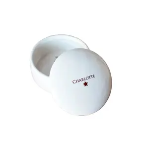 Graduation Gift Personalized Keepsake Box Round Jewelry Box Ceramic Earthenware Clay 4.25 x 2.5 Inches