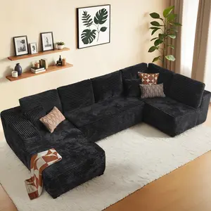 135" Oversized Modular Viral Cloud Couch Sectional Sofs with U-Shape Chaise Modern Boneless Sofa for Living Room Sleeper with Deep Seat No Assembly Required