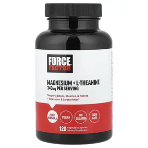 Force Factor Magnesium + L-Theanine, 120 Vegetable Capsules