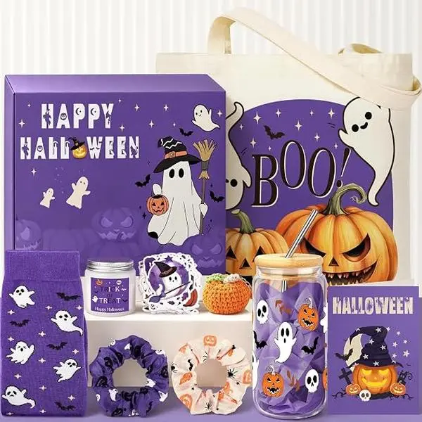 2026 Fall Halloween Gift Boo Basket Stuffers for Women - Boo Basket Gift Set