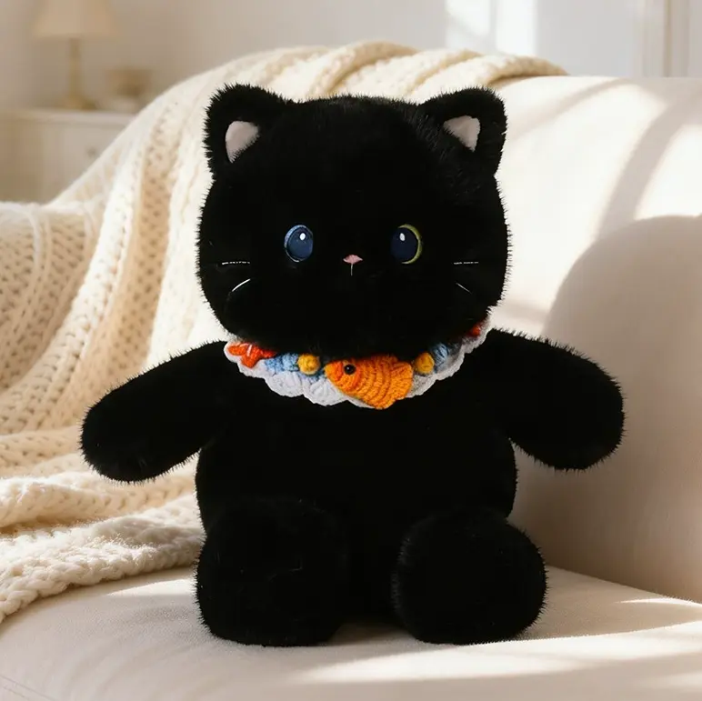40cm cat plush toy, soft and fluffy, ideal gift for cat enthusiasts, room decoration, children's birthdays, graduation ceremonies, plush toy cat doll cat doll