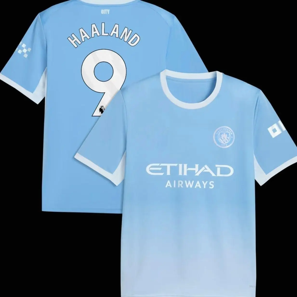 Unisex Soccer/Football Manchester City Team Erling Haaland #9 Laliga 2026/27 Home Replica jersey - Light Blue ZF