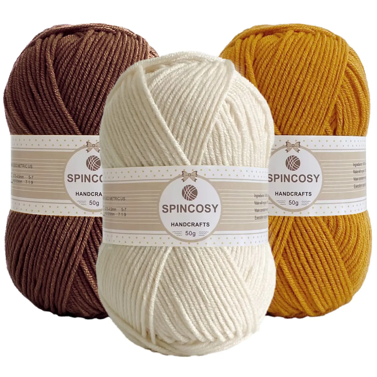 3 Piece Mixed Color Acrylic Yarn Ball Set 150g, Hand Knitting Crochet Starter Kit, Ideal for Beginners, Craft Supplies