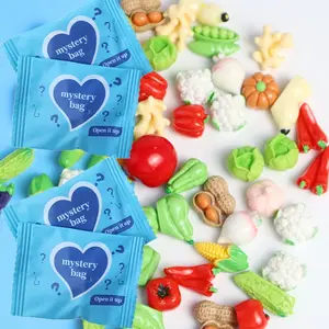 30 Pieces Mini Resin Solid Color Fake Vegetables, Creative Home Kitchen Decor Accessories, Surprise Blind Bag, Fun Decoration Ideas