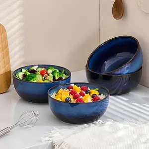 2 Pieces 9 Inch Large Salad Bowls, 83 Oz Porcelain Serving Bowl for Salad Soup Pasta Popcorn, Ceramic Decorative Bowls Fruit Bowl for Home Decor, Microwave,Oven,and Dishwasher Safe
