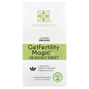 Secrets of Tea Organic GetFertility Magic™ Tea, Heavenly Sweet, Caffeine Free, 20 Tea Bags, 1.41 oz (40 g)