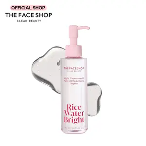 [THE FACE SHOP] Rice Water Bright Light Facial Cleansing Oil (150ml)ㅣDeep Cleansing Daily Makeup Remover with Ceramide & Vitamins for Hydrated, Radiant Skin l Vegan l Korean Skincare