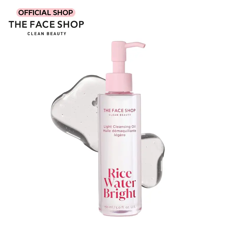 [THE FACE SHOP] Rice Water Bright Light Facial Cleansing Oil (150ml)ㅣDeep Cleansing Daily Makeup Remover with Ceramide & Vitamins for Hydrated, Radiant Skin l Vegan l Korean Skincare