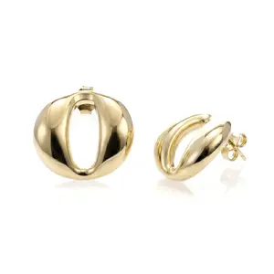 Olivia Sculptural Dome Earrings Gold